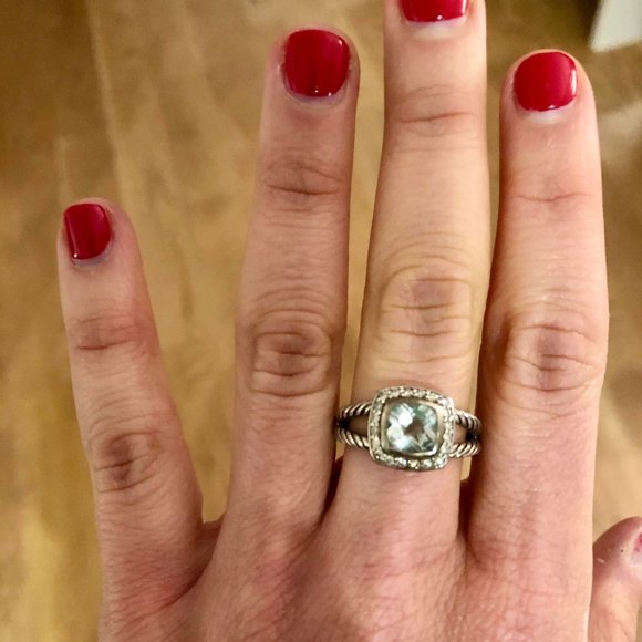 David Yurman Petite Albion Ring Prasiolite/Diamond